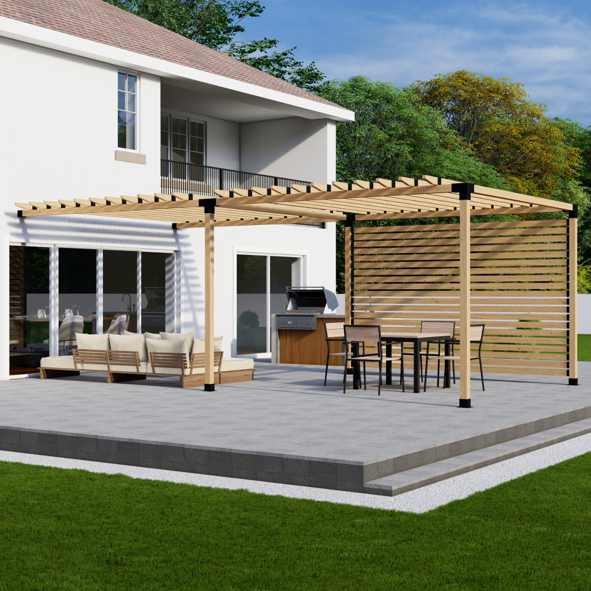 Kit de pergola adossée couverte