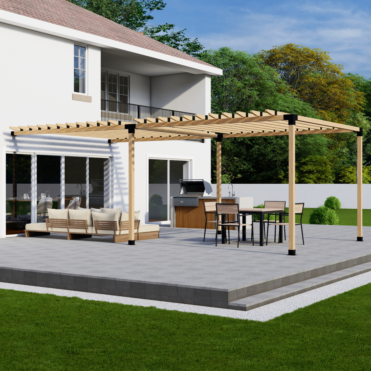 Kit pour pergola avec toit en débord