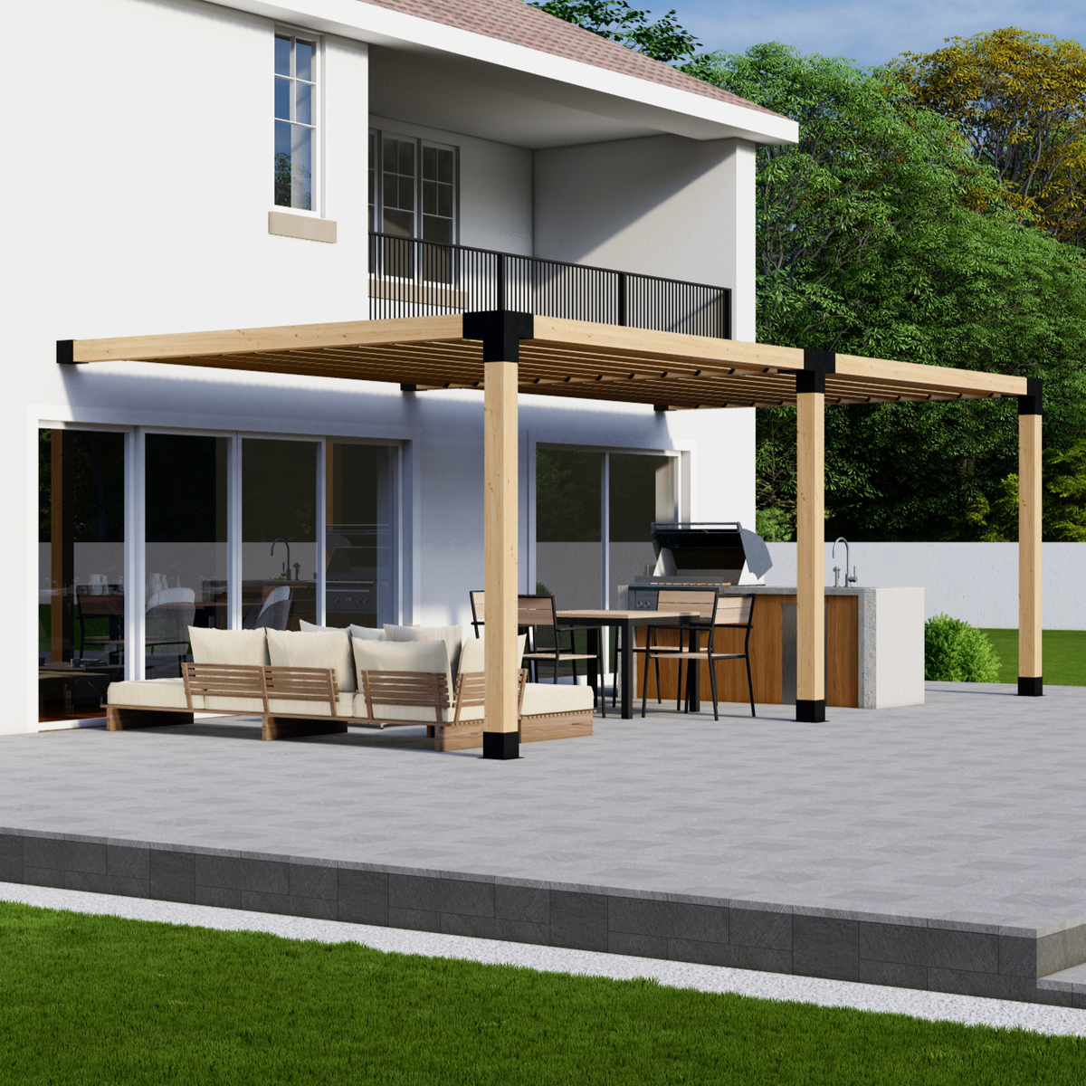 Kit pour pergola adossée à une maison