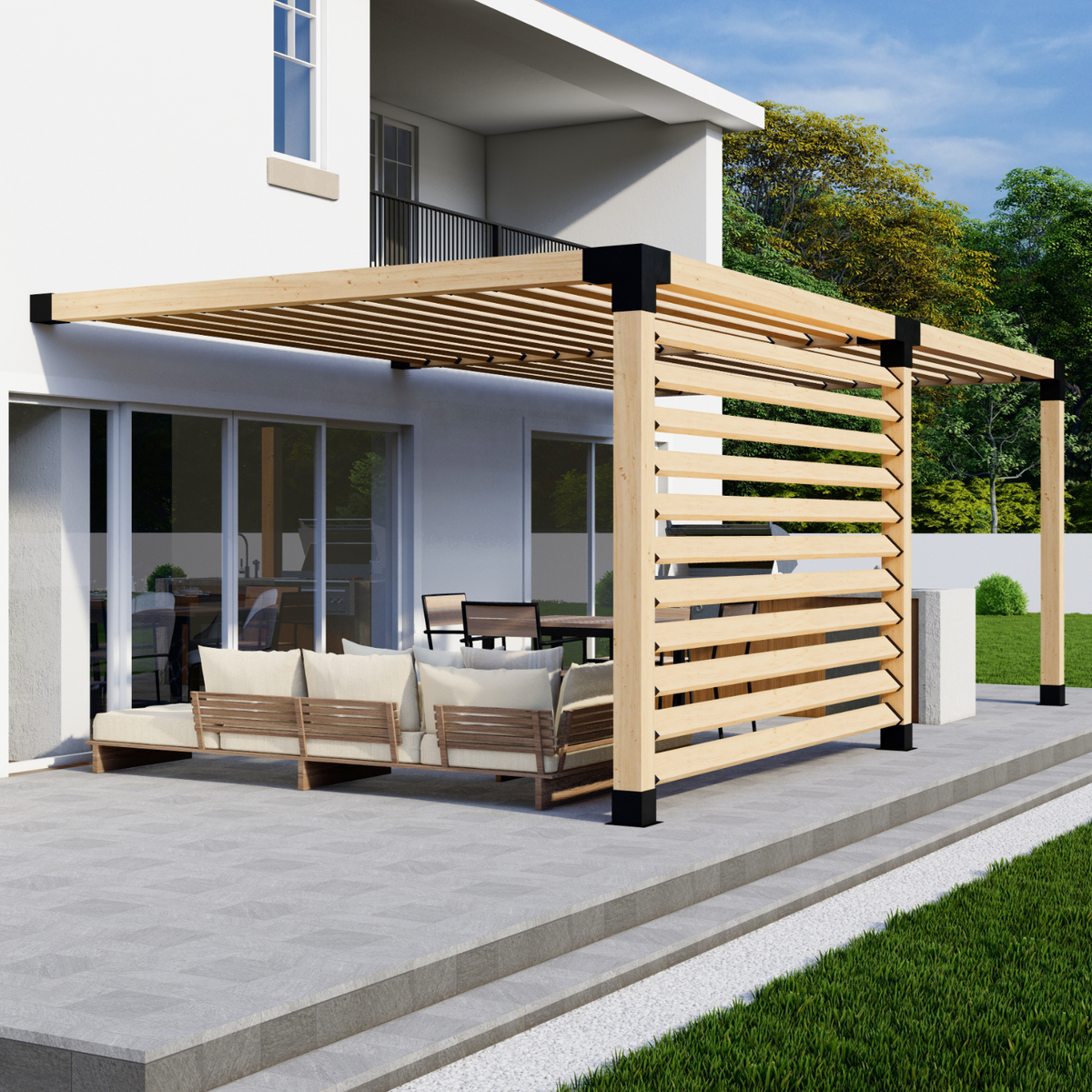 Kit pour construire une pergola contre un mur