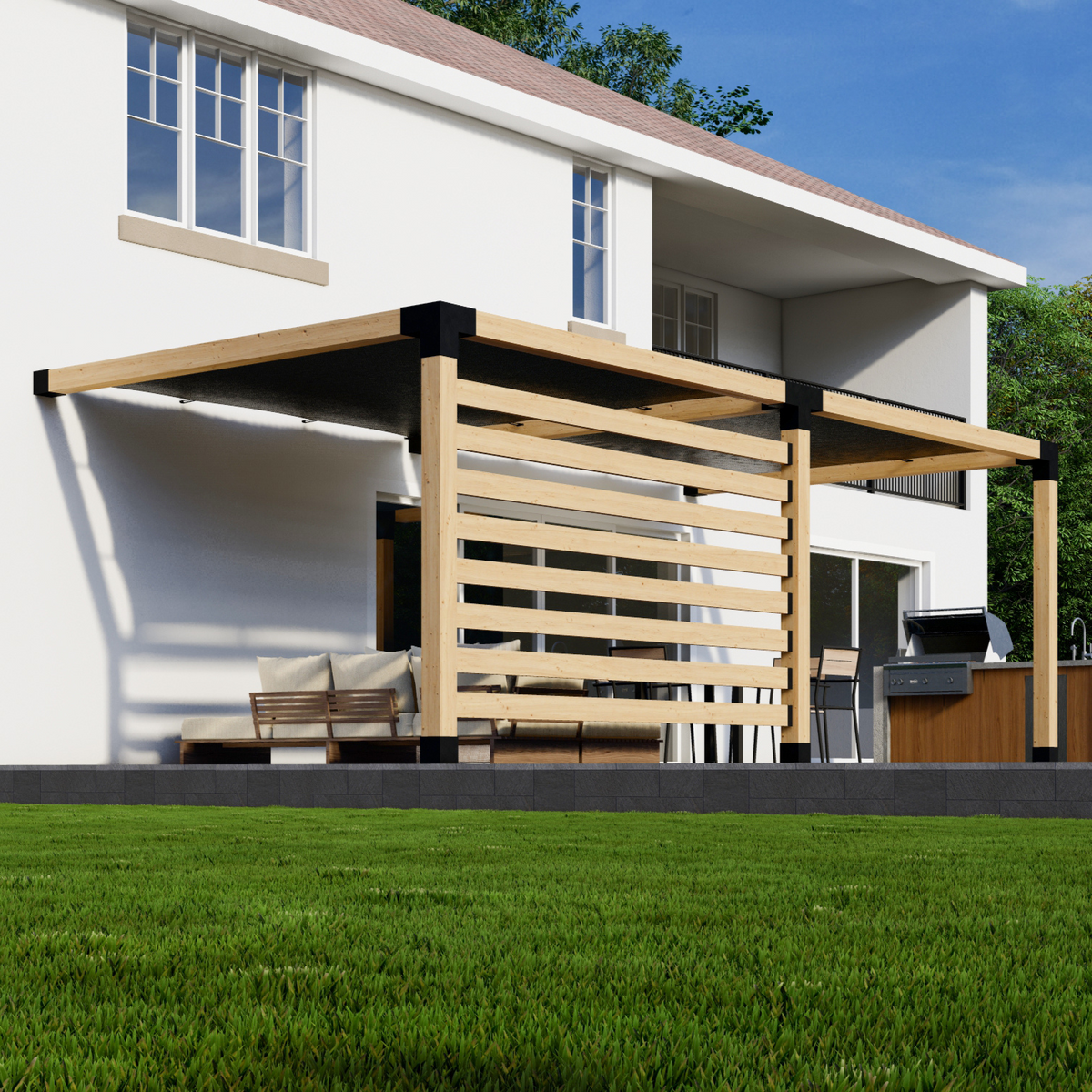 Kit pour pergola construite sur une terrasse existante