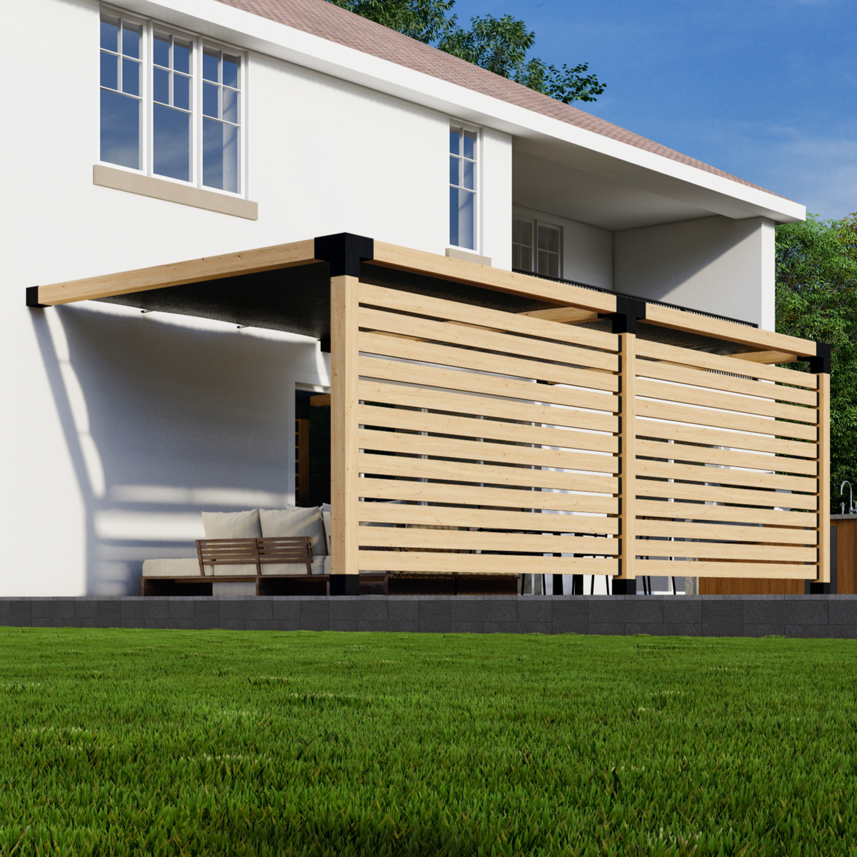 Kit pour pergola + couvertures pare-soleil