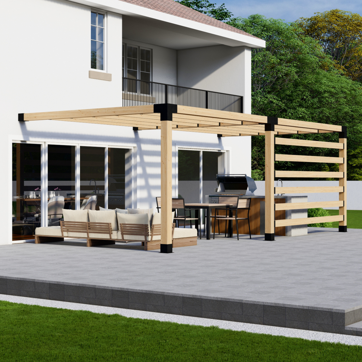 Kit de pergola moderne pour l’avant ou l’arrière de la maison