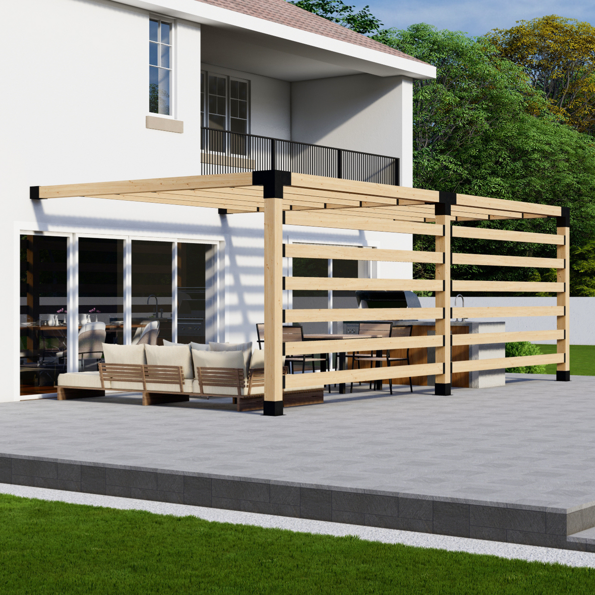 Kit de supports métalliques pour pergola extérieure