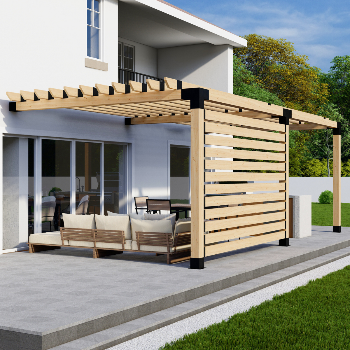 Kit de pergola adossée moderne