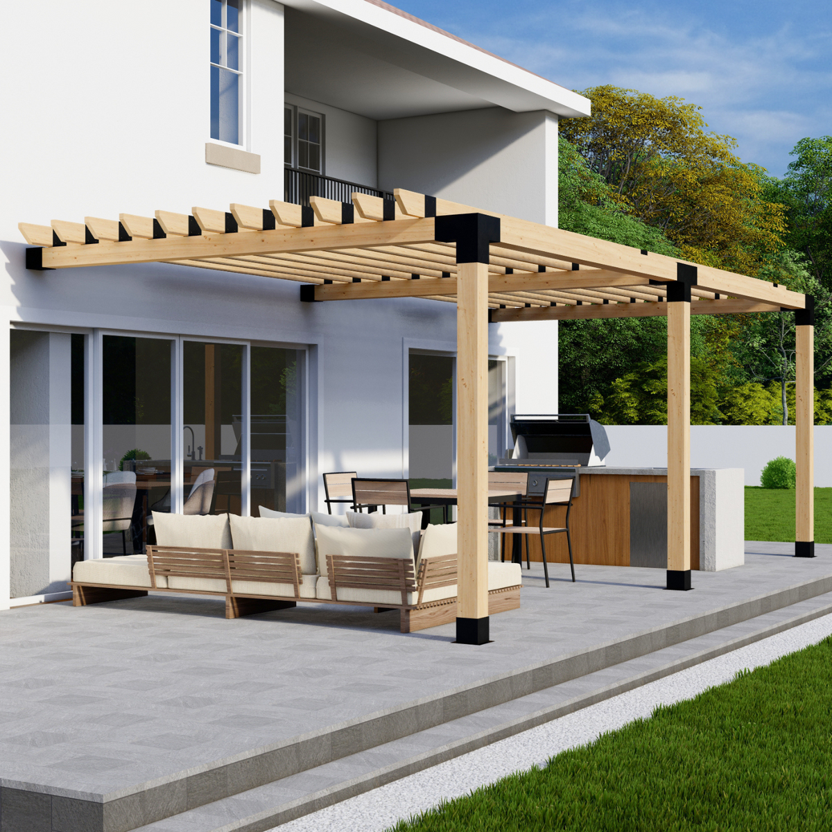 Kit pour pergola adossée avec toit