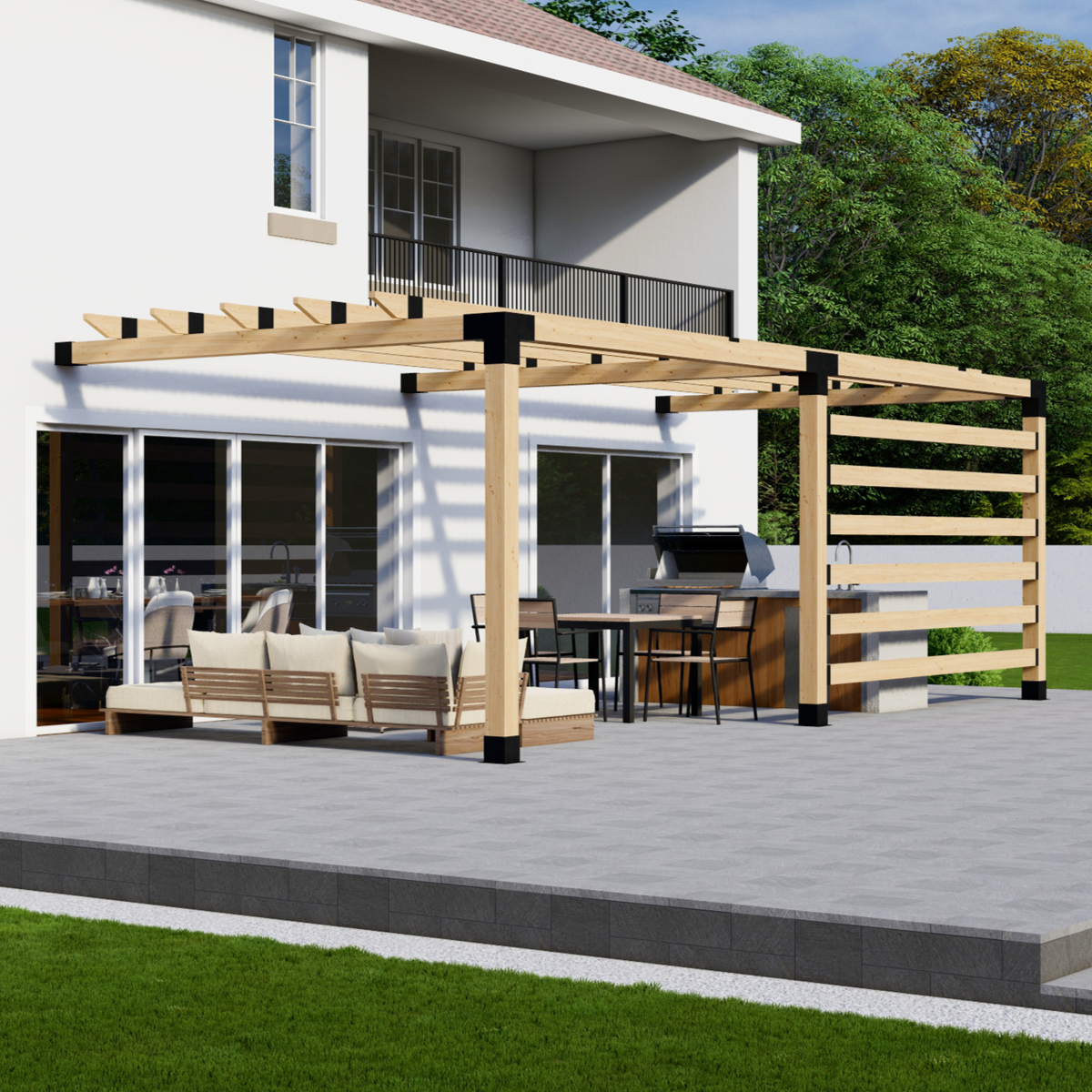 Kit de pergola couverte pour jardin arrière