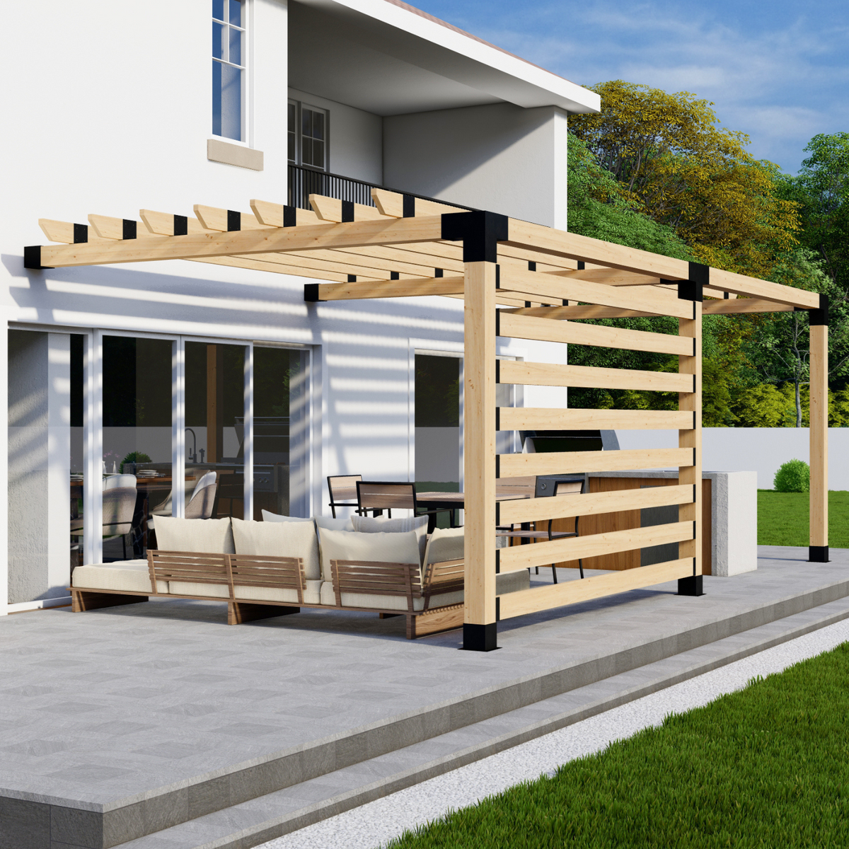 Kit pour pergola adossée à l’arrière de la maison