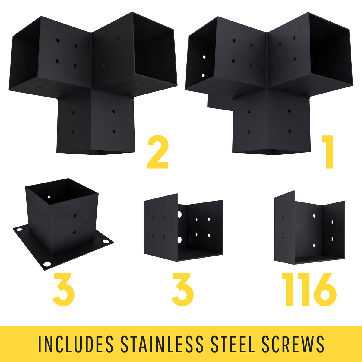 Kit moderne de supports en acier pour pergola