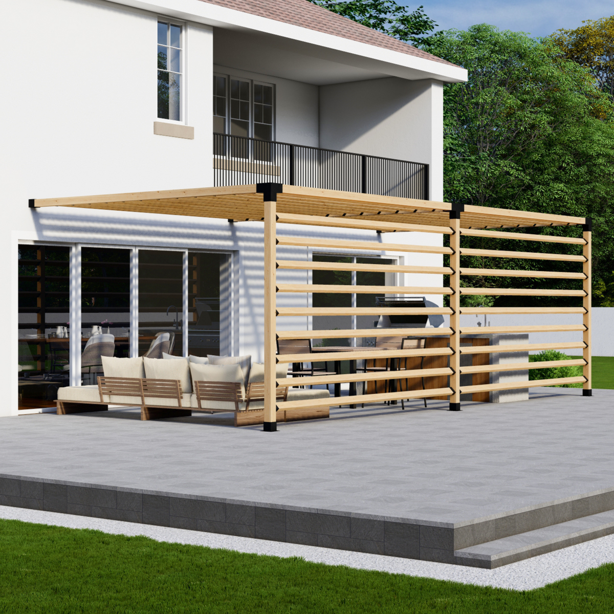Kit de pergola adossée à la maison
