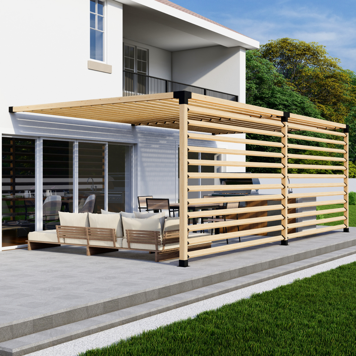 Kit de pergola en acier pour jardin arrière