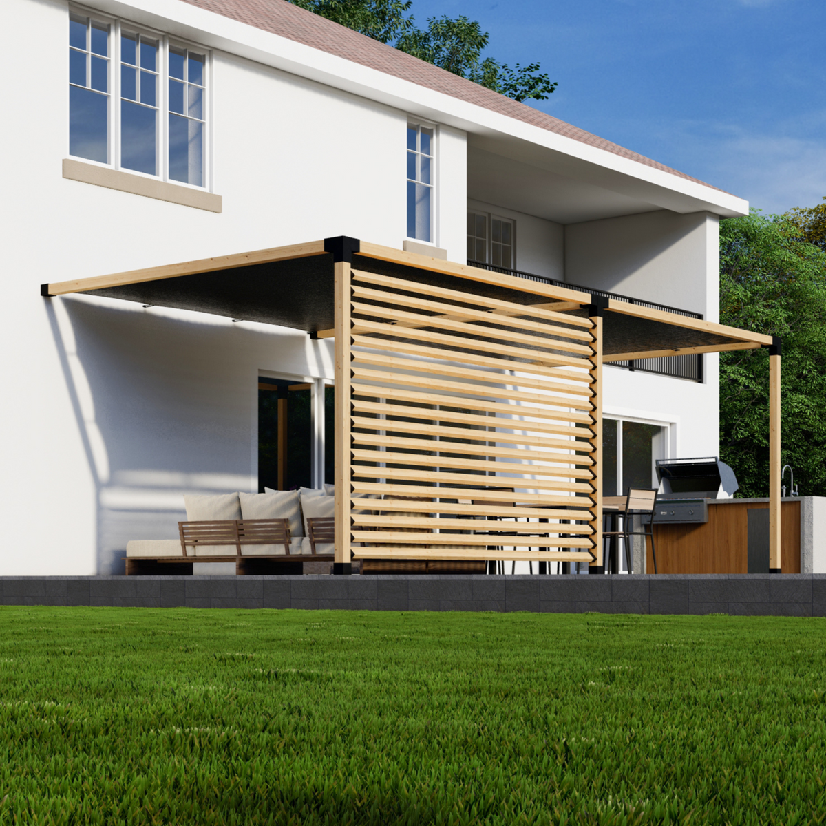 Kit DIY pour construire une pergola au-dessus d’une terrasse
