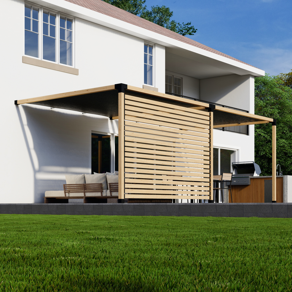 Kit moderne de supports noirs pour pergola