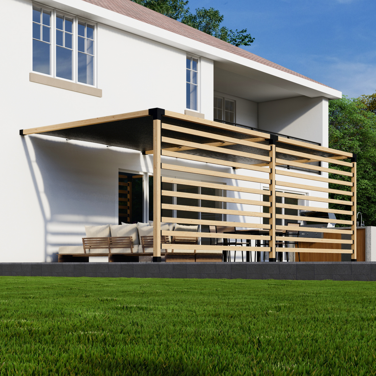 Kit pour pergola avec ombrage supérieur