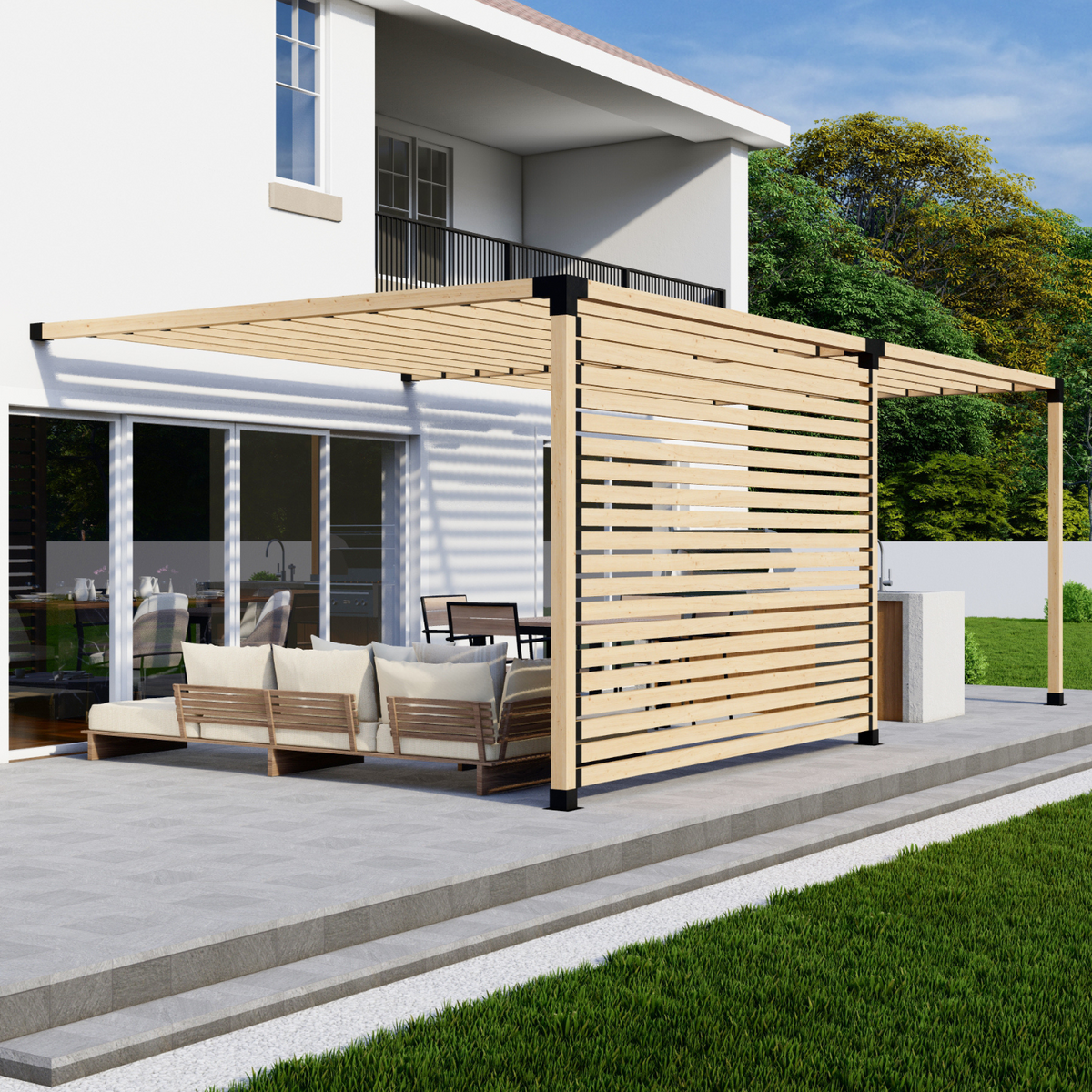 Kit pour pergola en acier et bois