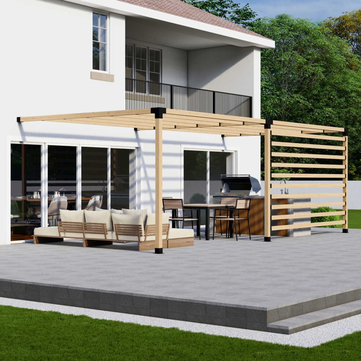 Kit de pergola moderne pour terrasse