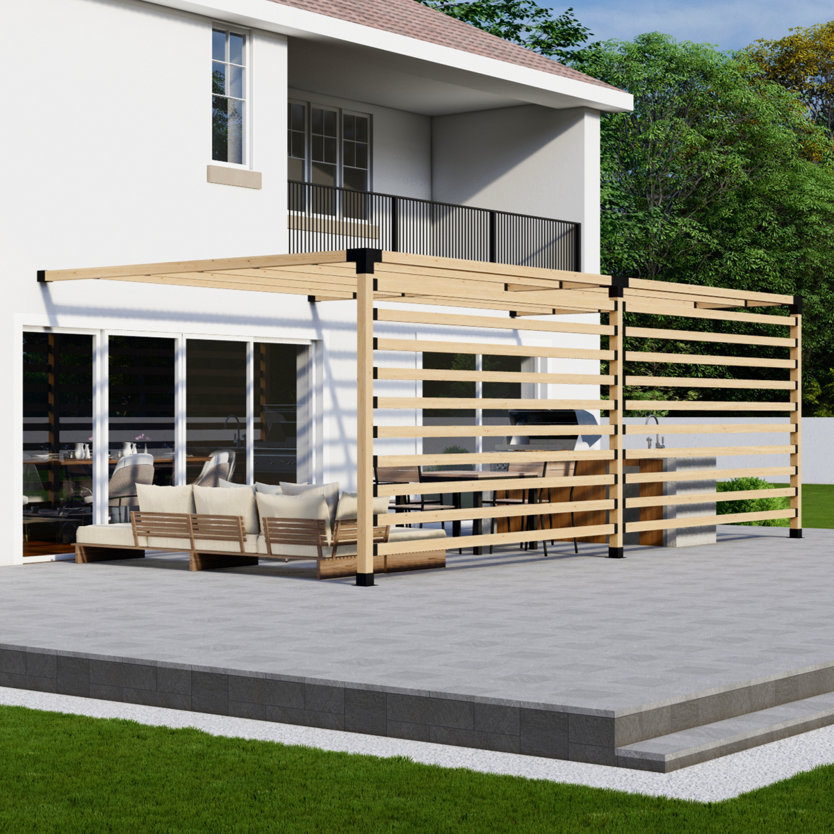Kit de supports pour pergola extérieure