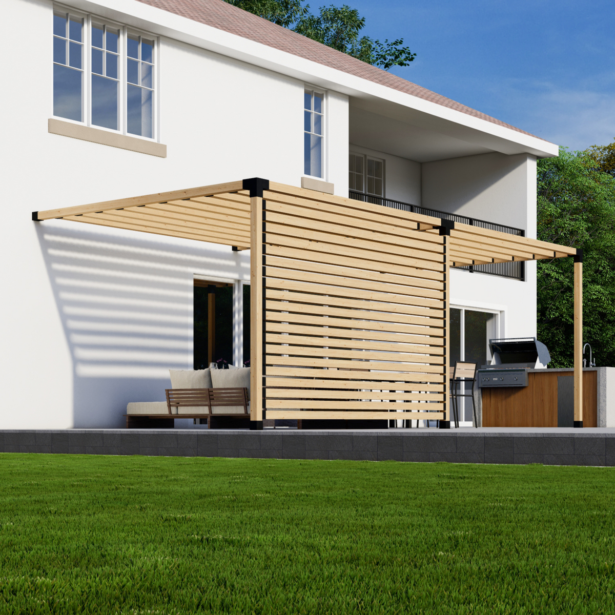 Kit pour pergola murale avec toit