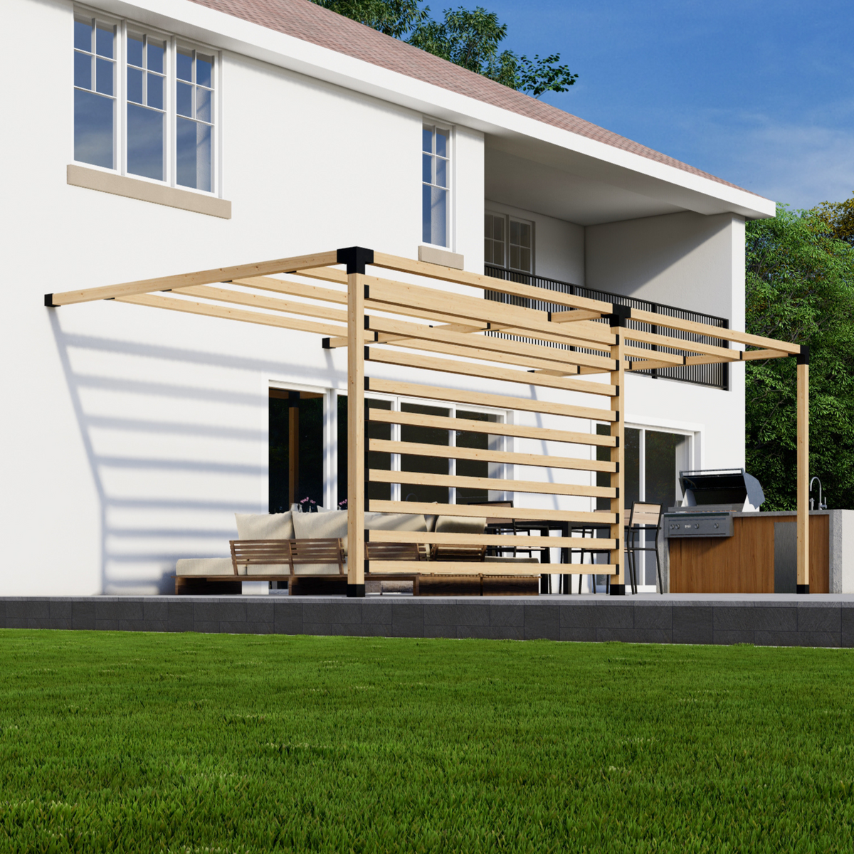 Kit de pergola adossée à la maison
