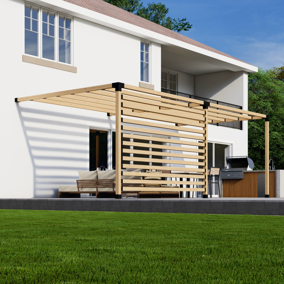 Kit pour pergola DIY adossée à la maison