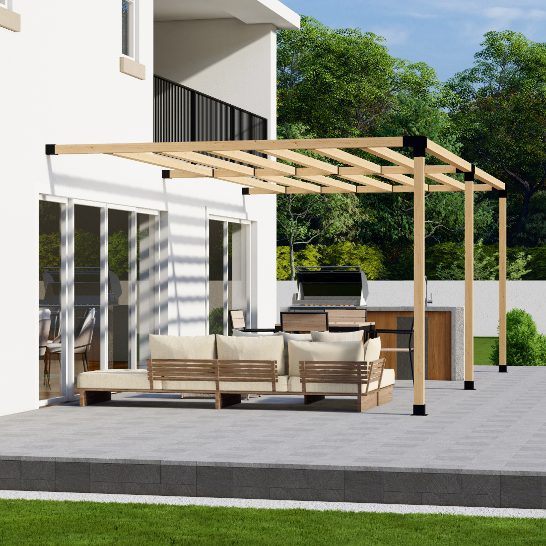 Kit de pergola adossée à la maison