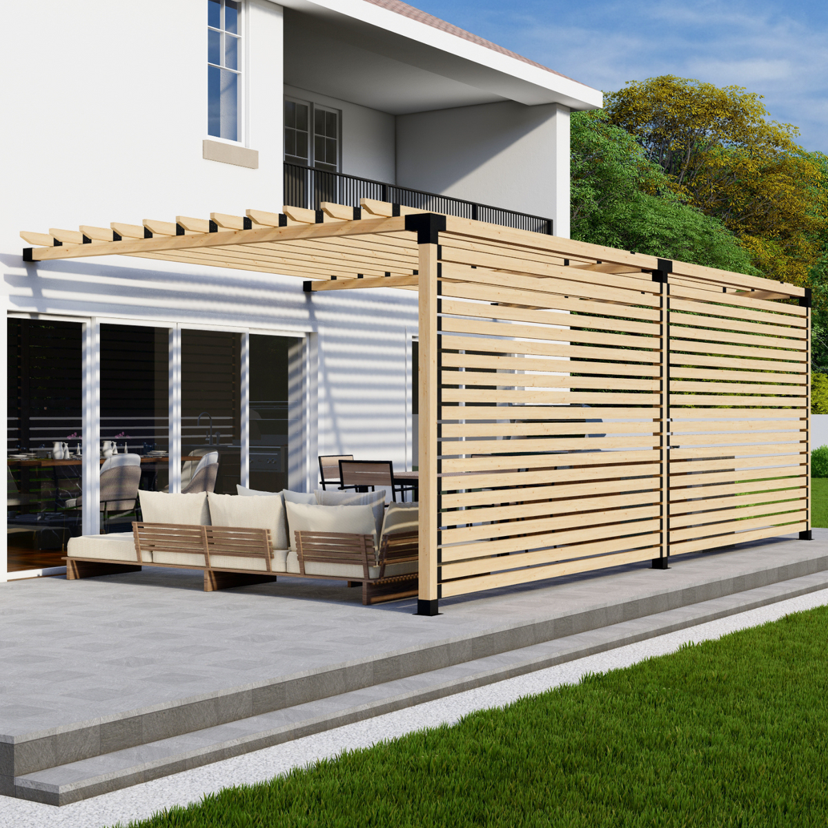 Kit DIY de pergola adossée à la maison
