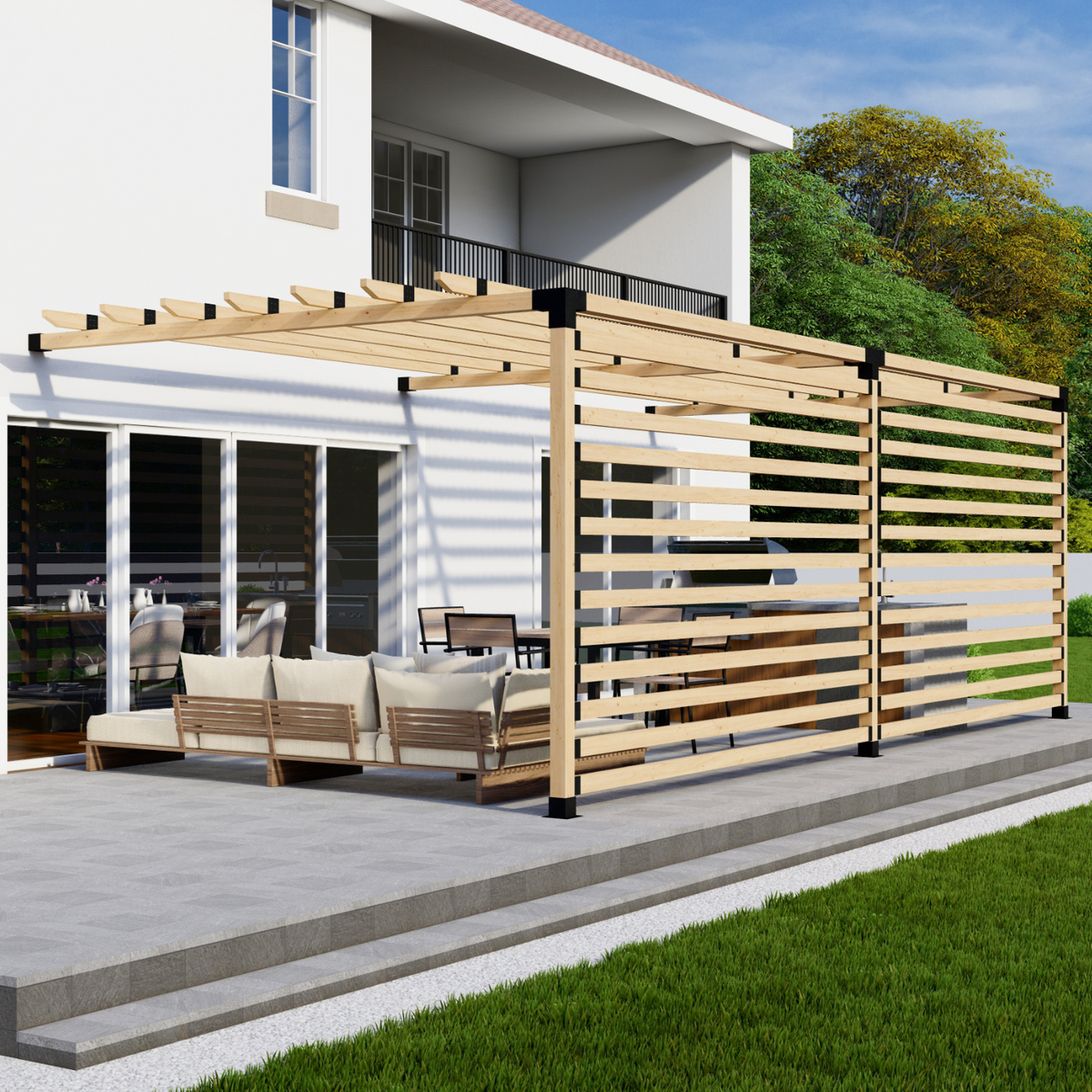 Kit de pergola avec supports en bois 4x4 ou 6x6