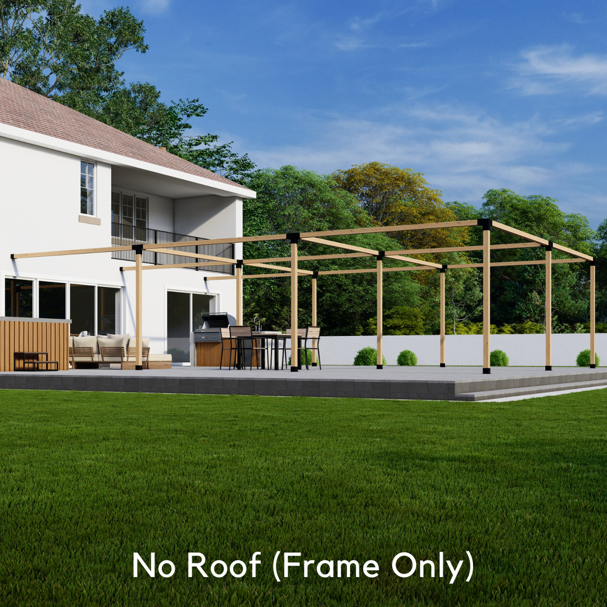 Kit pour pergola gigantesque adossée à la maison