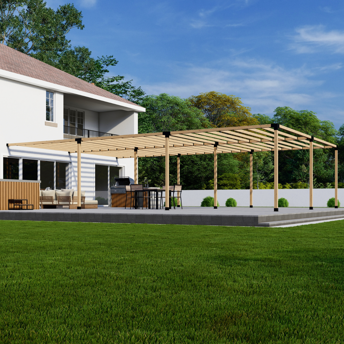 Kit DIY pour grande pergola adossée jusqu’à 24' x 36'