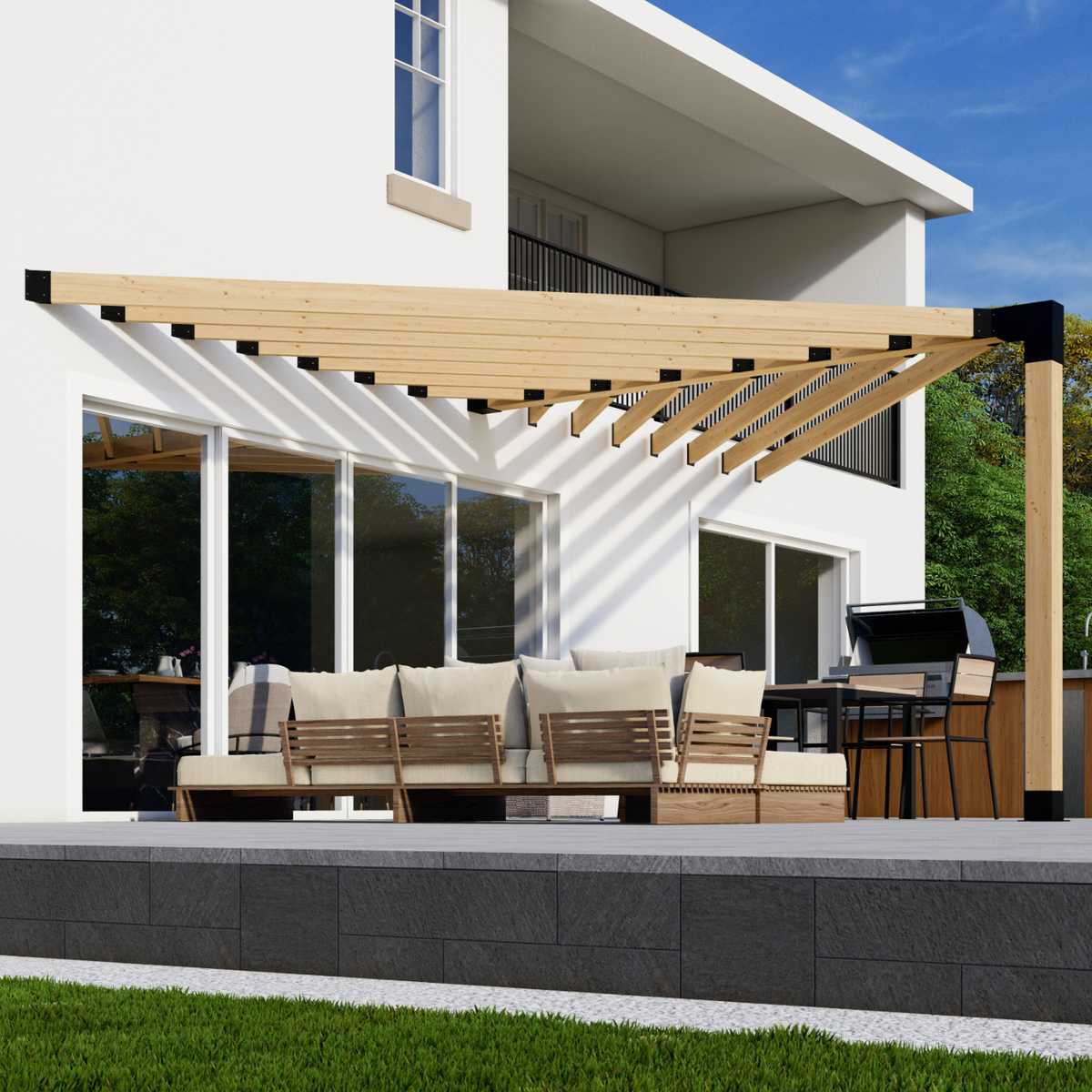Kit de pergola moderne avec seulement 1 poteau