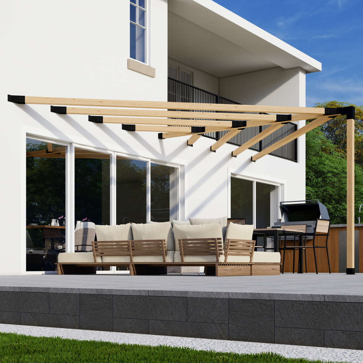 Kit de supports pour pergola DIY en rondins