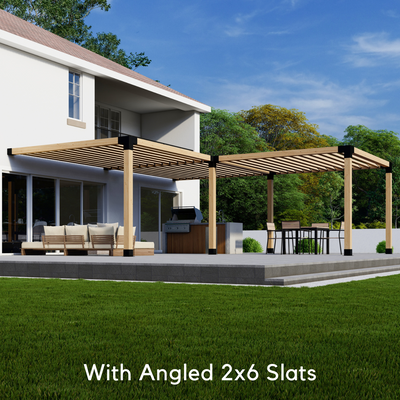Kit DIY de pergola adossée en L jusqu’à 24' x 24'