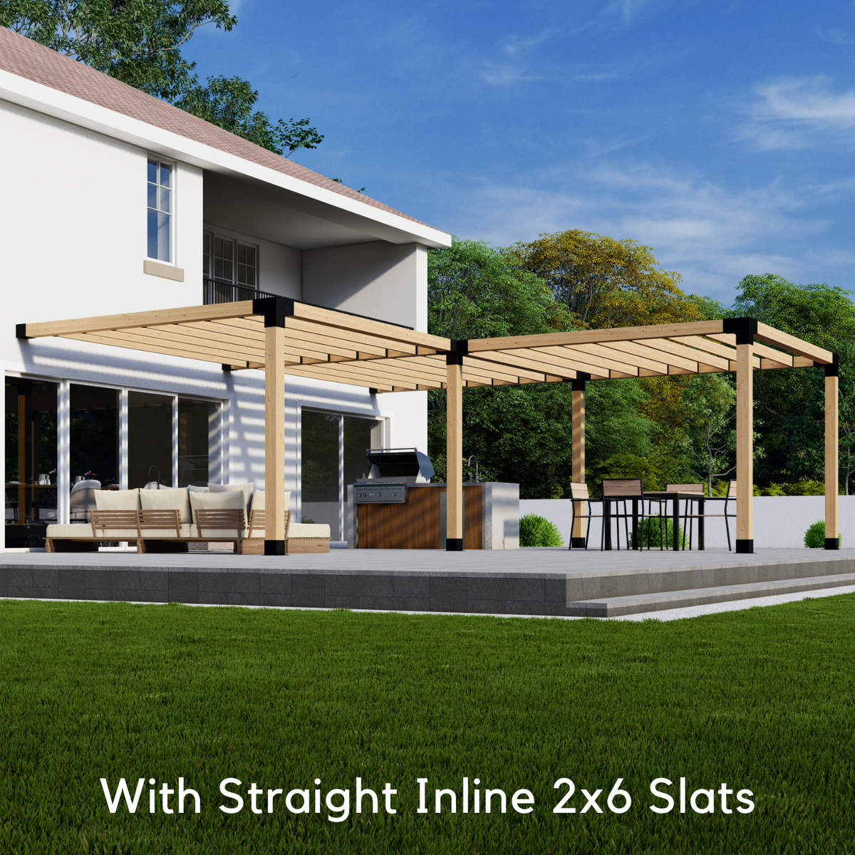 Kit DIY de pergola adossée en L jusqu’à 24' x 24'