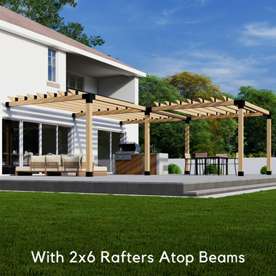 Kit DIY de pergola adossée en L jusqu’à 24' x 24'
