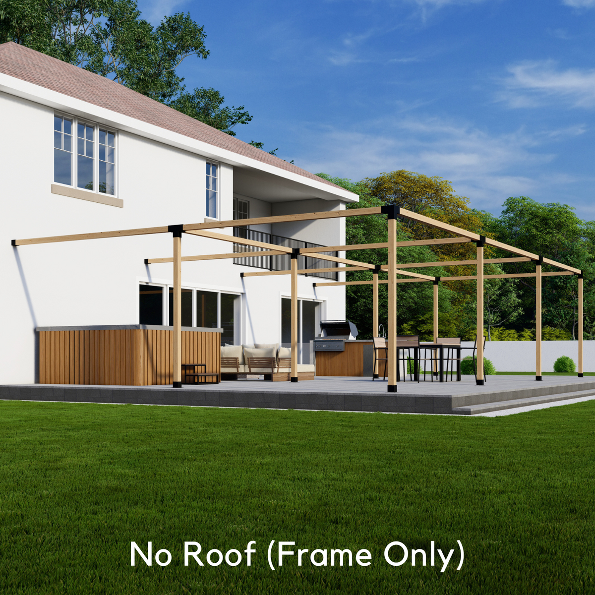 Kit pour très grande pergola adossée à la maison