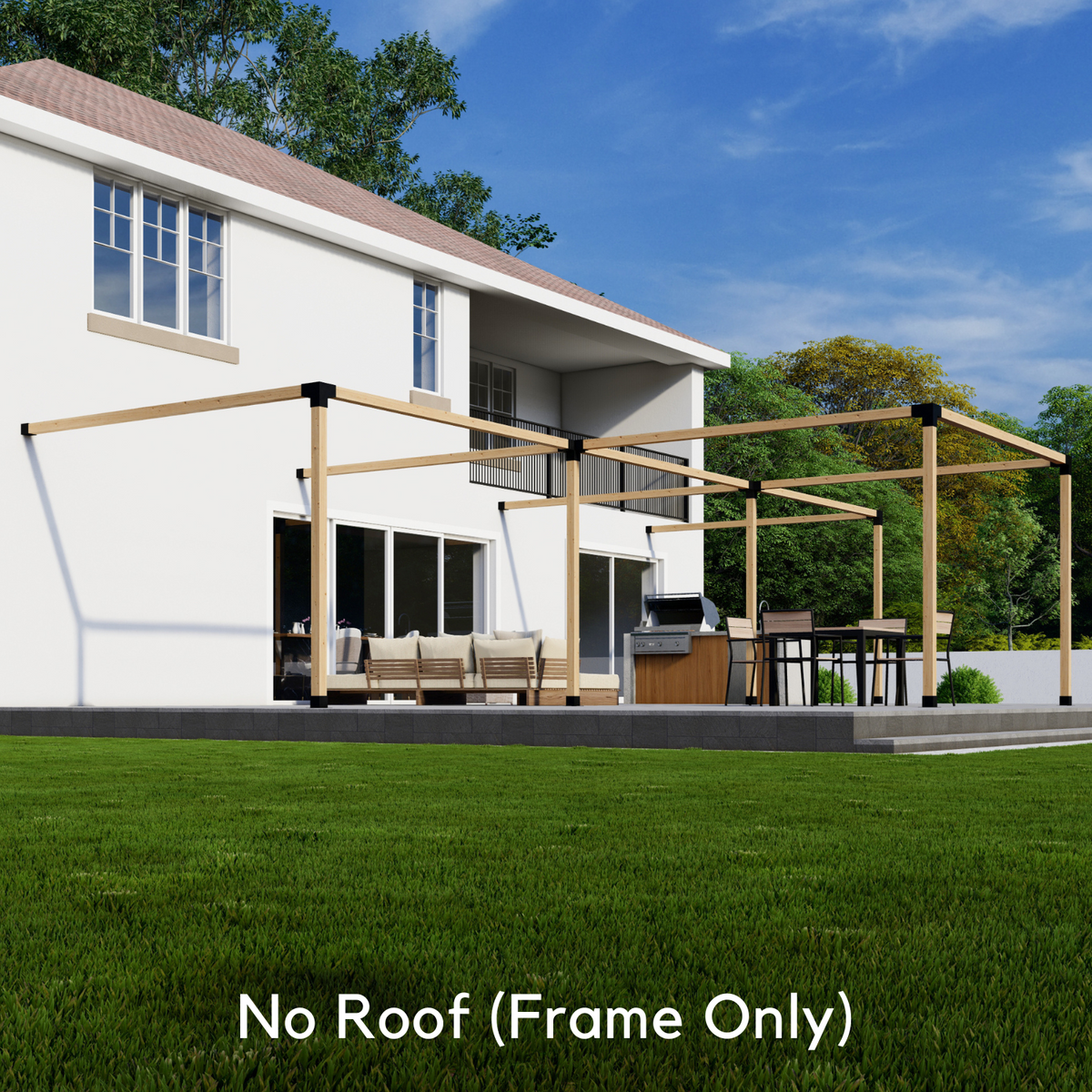 Kit pour pergola en demi-cercle adossée à la maison – Toute taille jusqu’à 36' x 24'