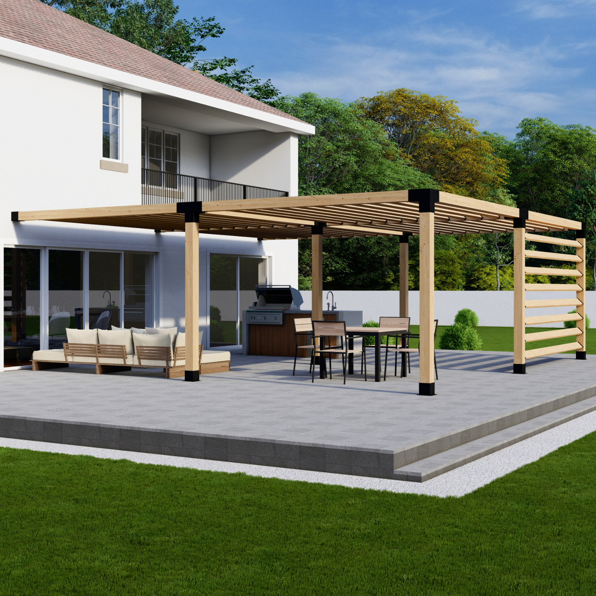 Kit de supports et quincaillerie pour pergola en bois