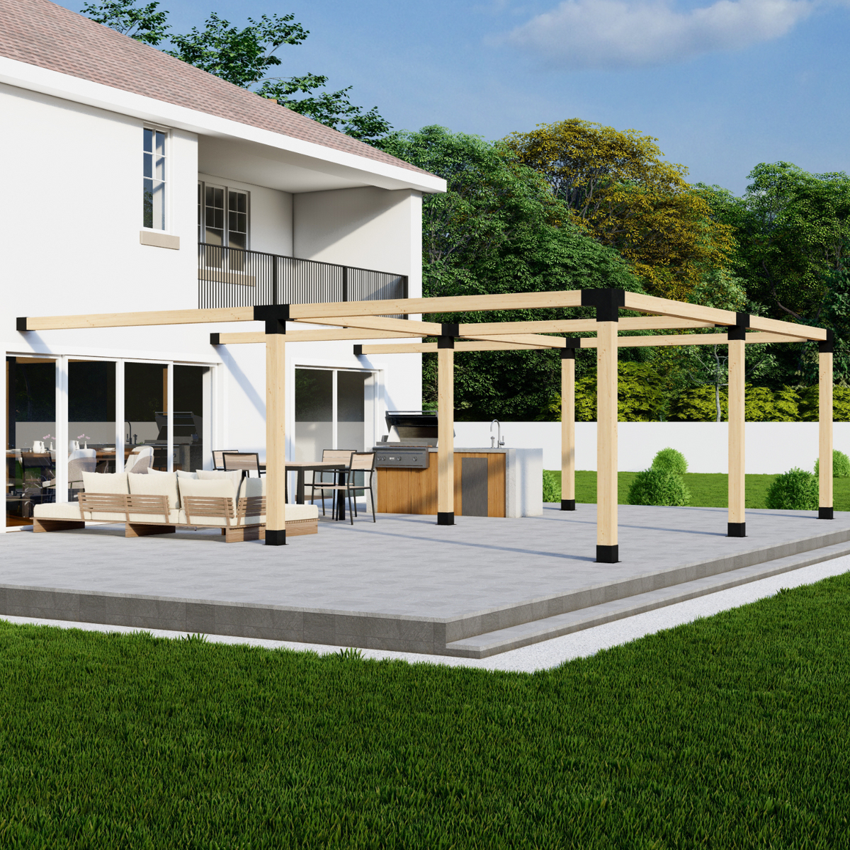 Kit DIY de supports pour structure de pergola adossée – Toute taille jusqu’à 24' x 24'