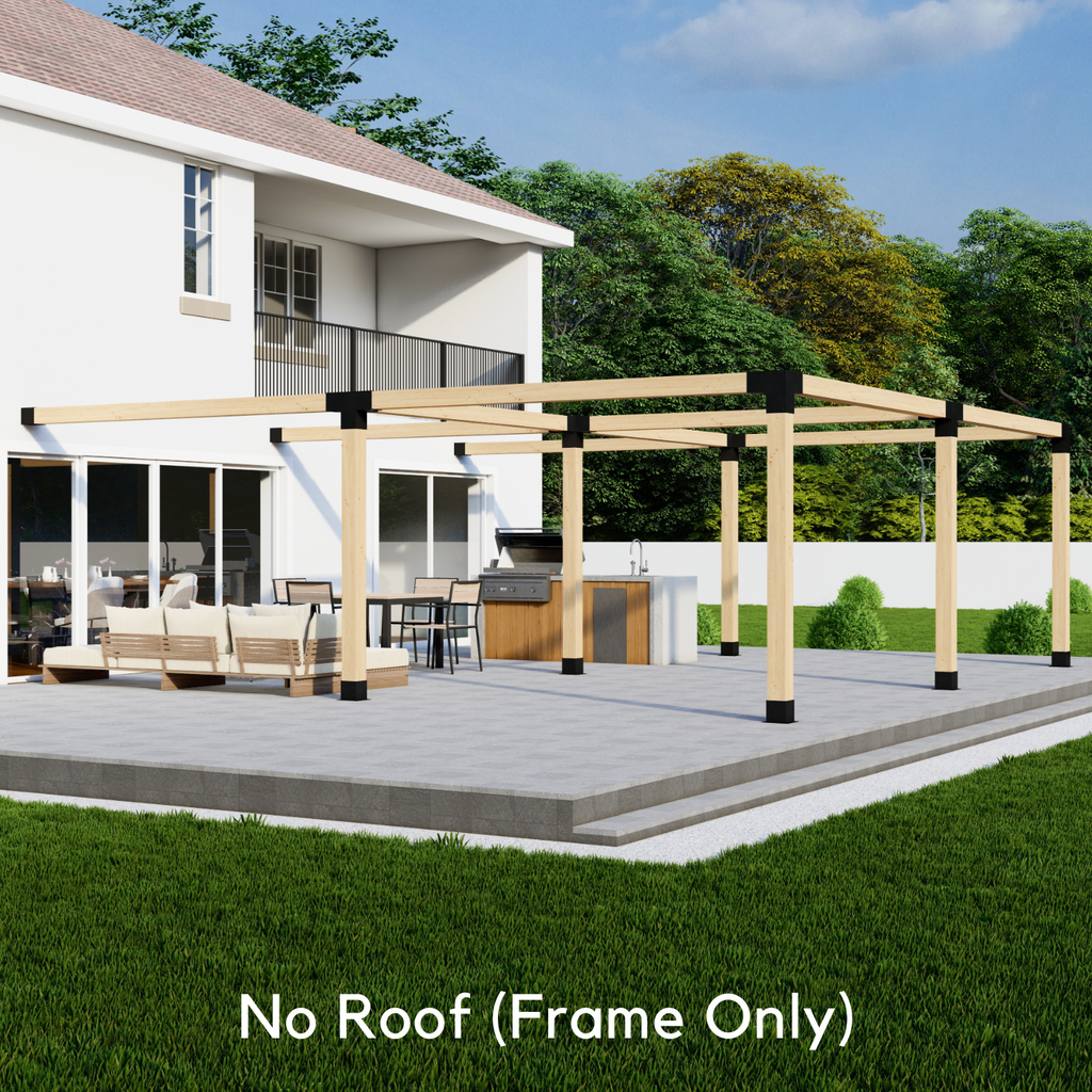Pergola adossée à la maison 20' x 14' avec toit