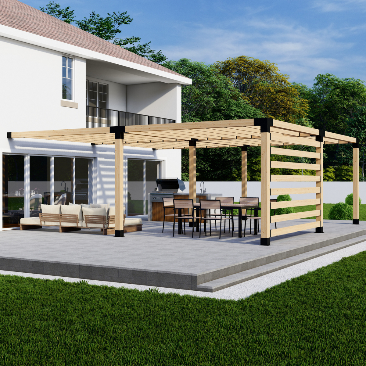 Kit DIY de supports pour pergola adossée à la maison