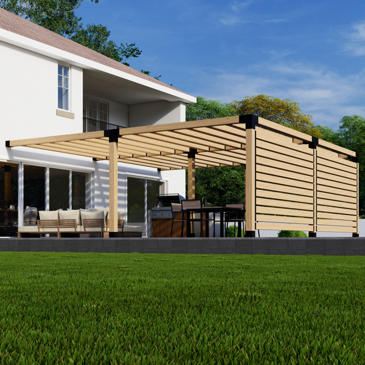 Kit pour pergola fixée à la maison