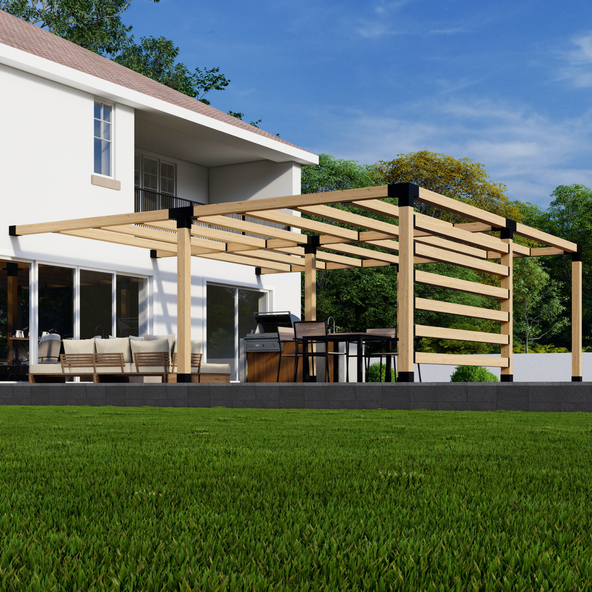 Kit de pergola moderne pour cuisine extérieure