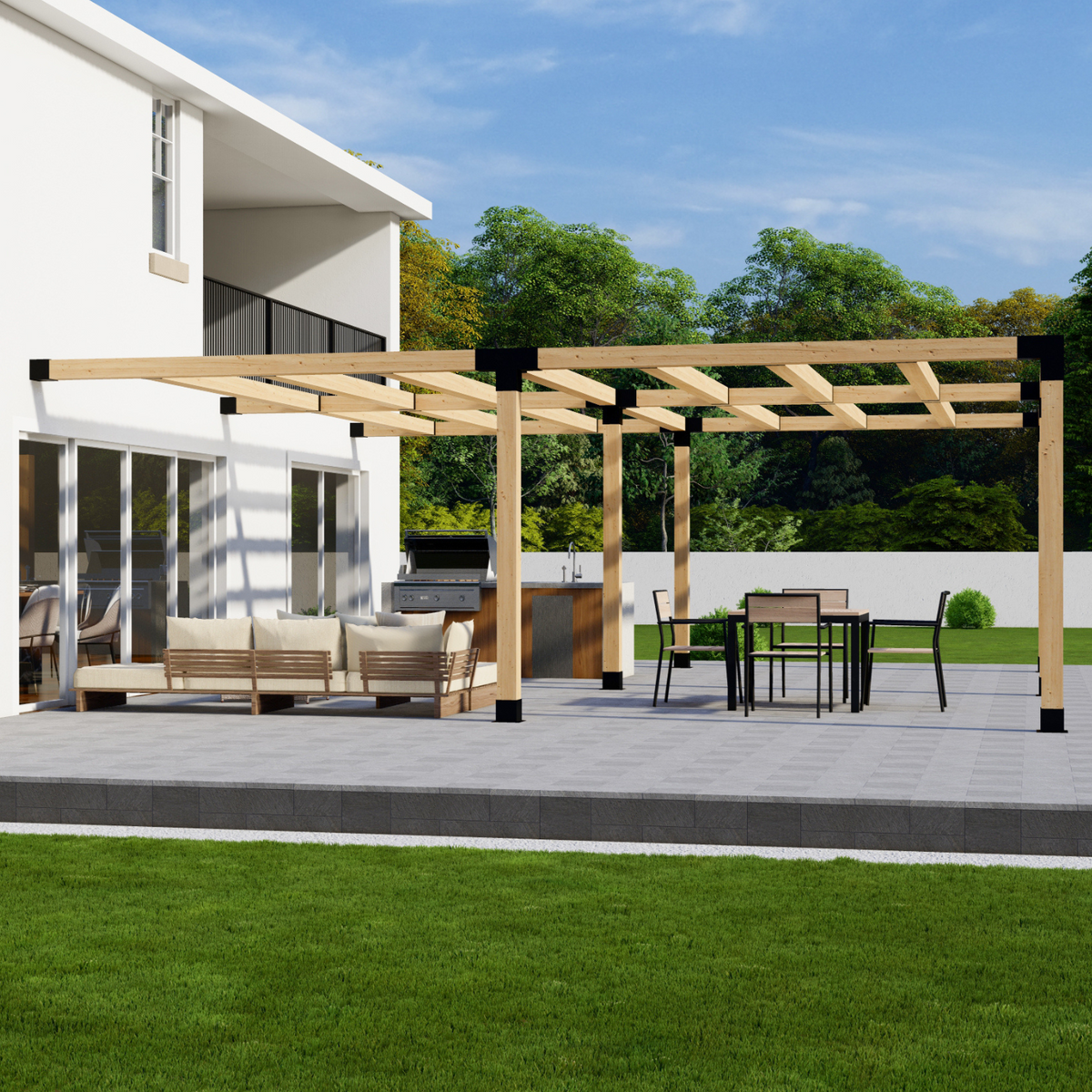 Kit de supports pour pergola extérieure en bois