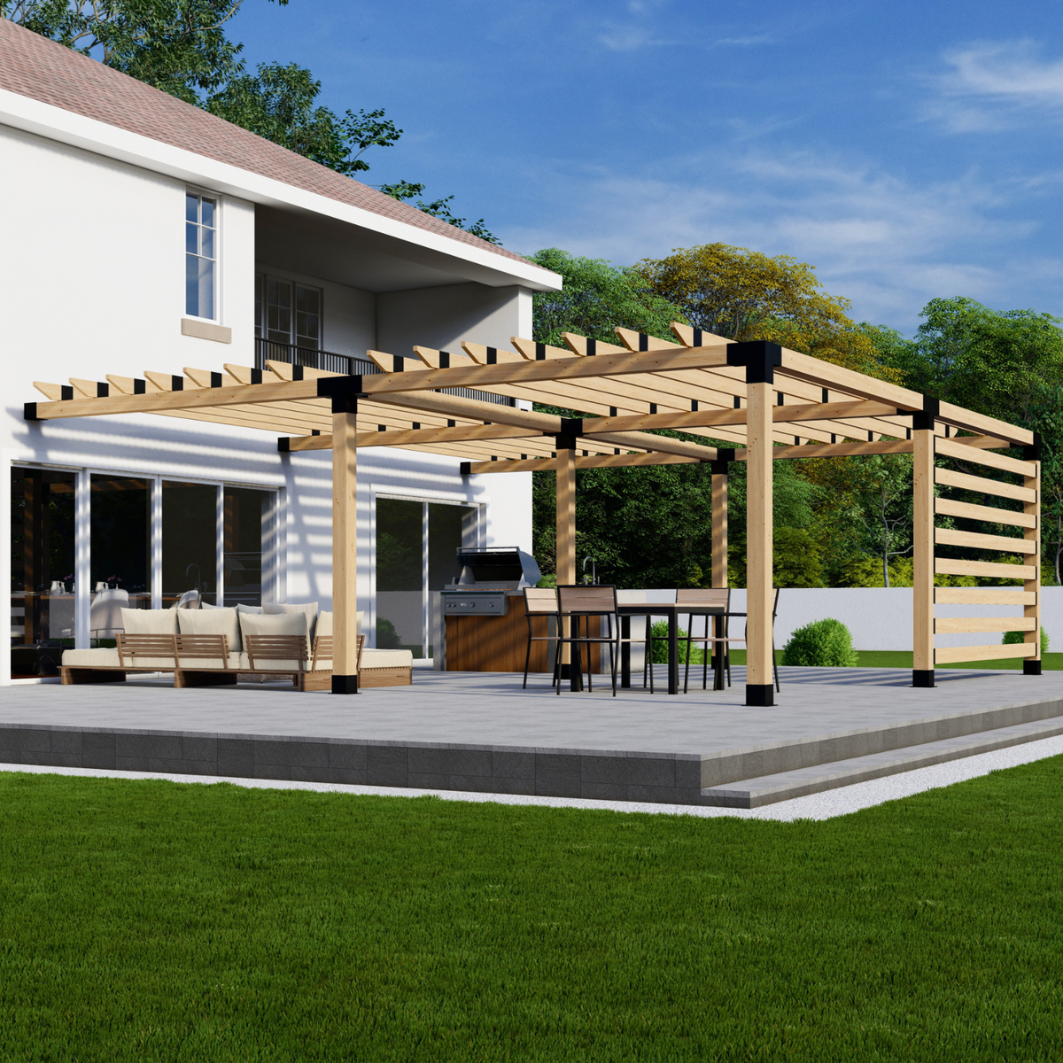 Kit de supports en acier pour pergola en porte-à-faux