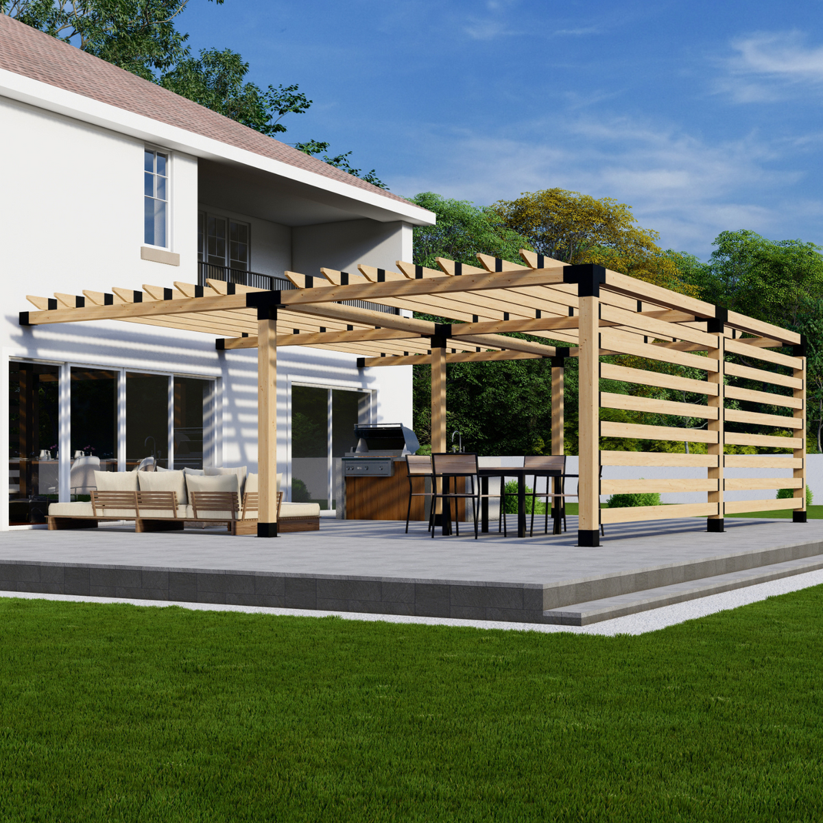 Kit de supports noirs pour pergola