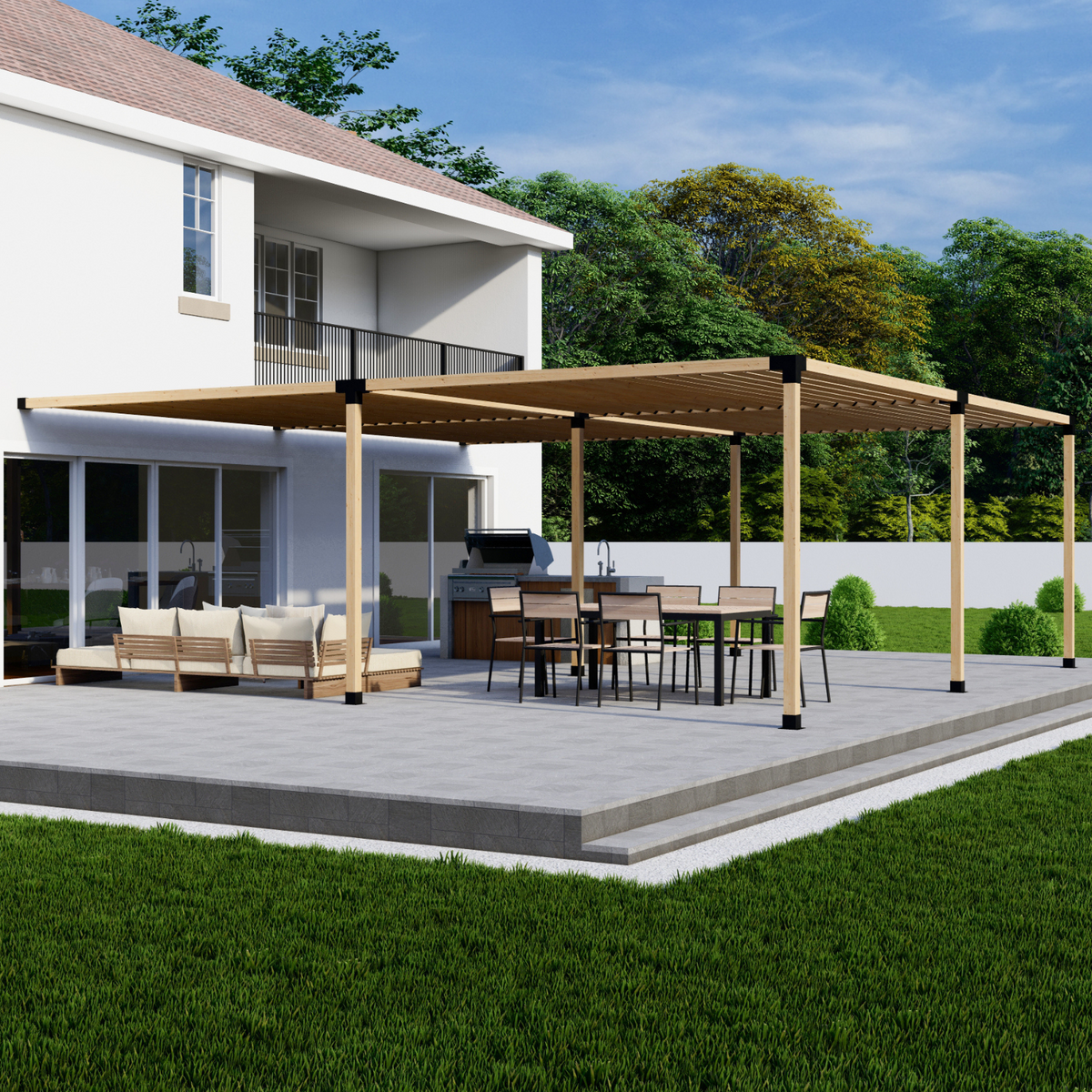 Kit de supports pour pergola murale en bois avec toit