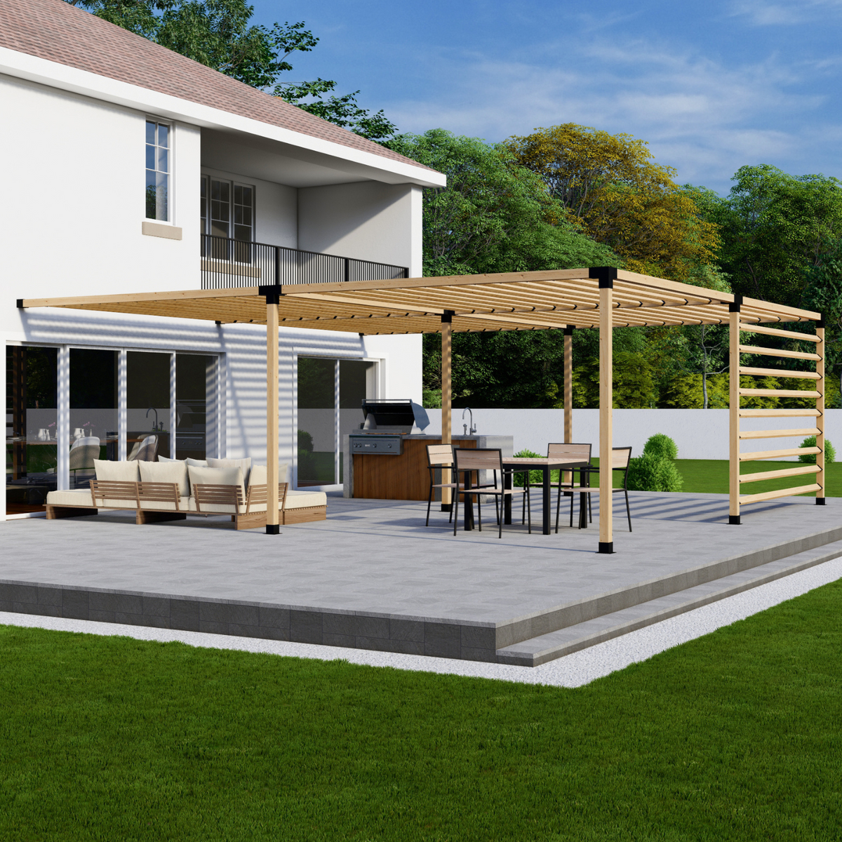 Kit DIY de supports pour pergola en acier et bois