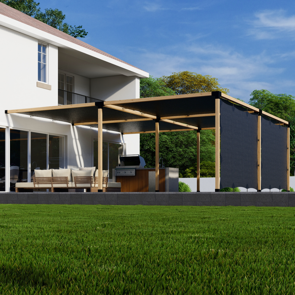 Kit combiné pergola et couvertures d’ombrage