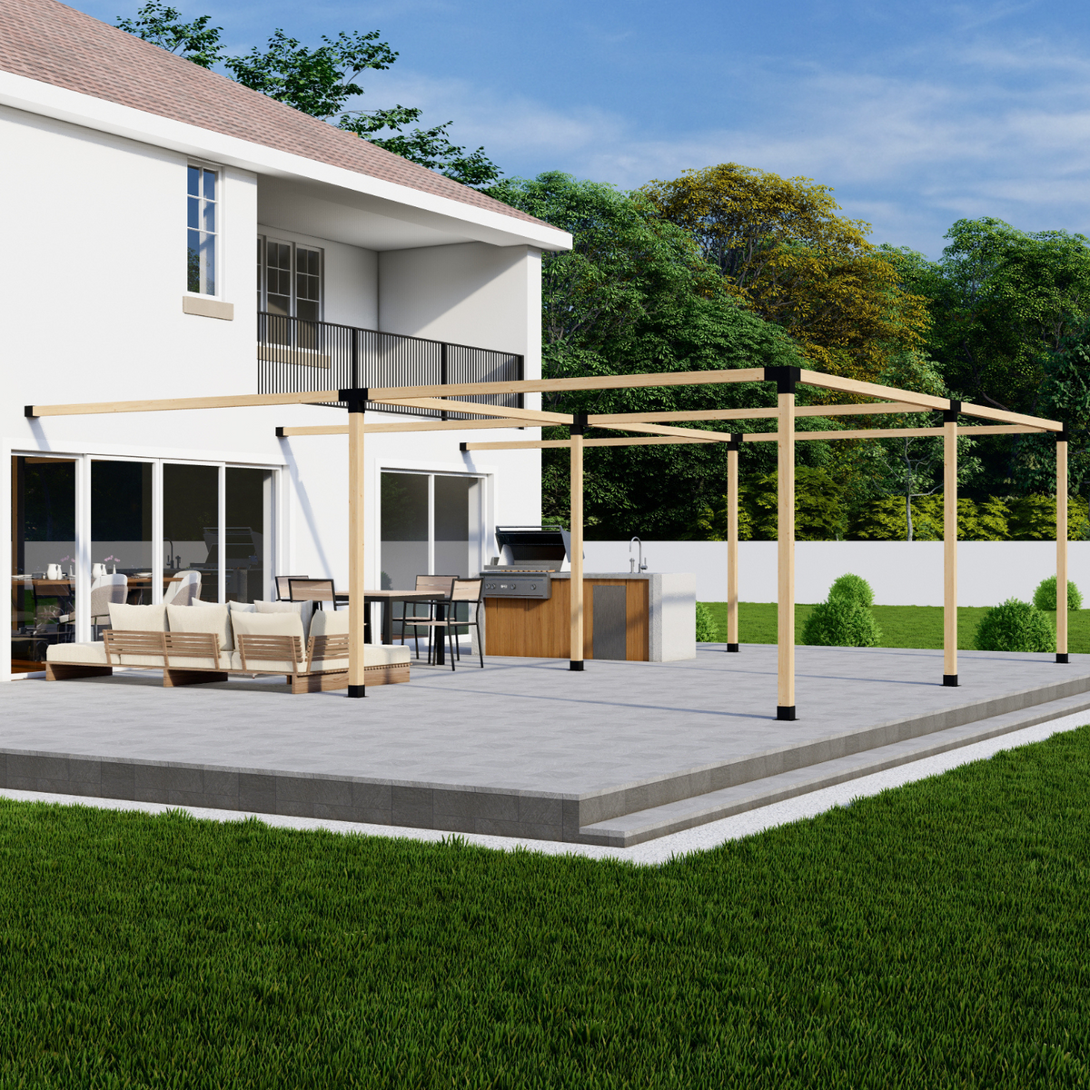 Kit DIY de supports pour structure de pergola adossée – Toute taille jusqu’à 24' x 24'