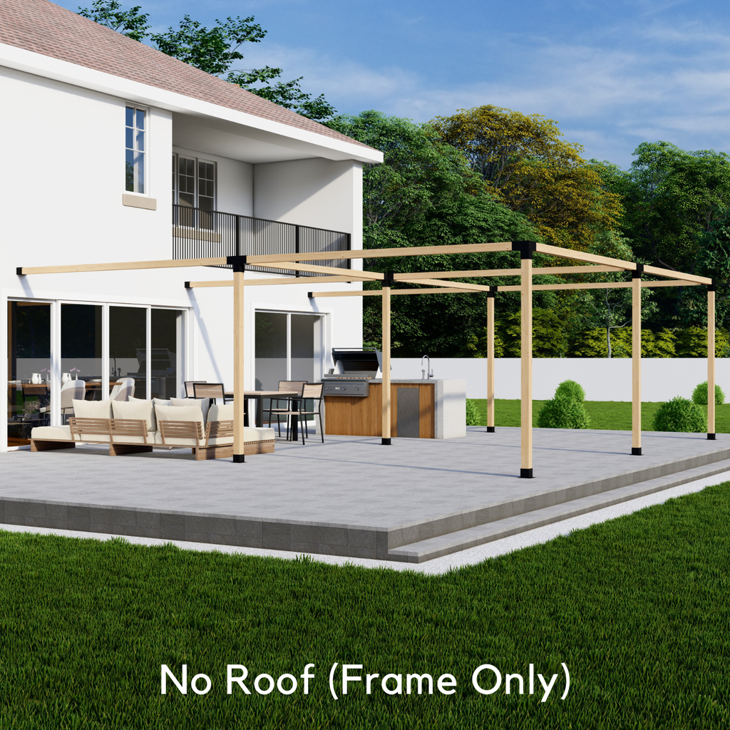 Pergola adossée à la maison 24x14 avec toit